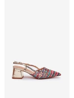 Sandály Na Podpatku S Pletením A  Multikolor model 21689747 - Boto