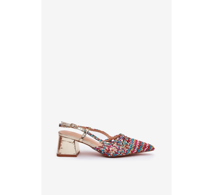 Sandály Na Podpatku S Pletením A  Multikolor model 21689747 - Boto