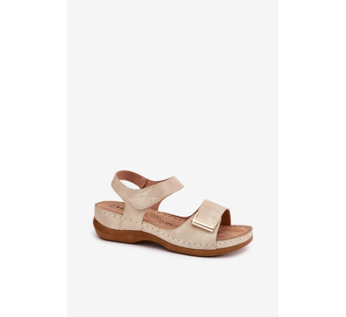 Pohodlné dámské sandály na platformě béžové model 21694154 - EVENTO
