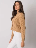 Dámský svetr model 16226528 velbloudí barva - FPrice Dámský svetr model 16226528 velbloudí barva - FPrice