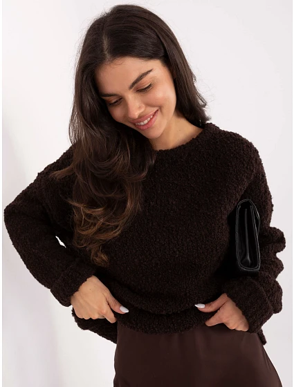 Sweter MI SW model 21749815 ciemny brązowy - FPrice Sweter MI SW model 21749815 ciemny brązowy - FPrice