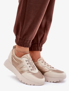 Dámska športová obuv na platforme Vinceza - zlatá