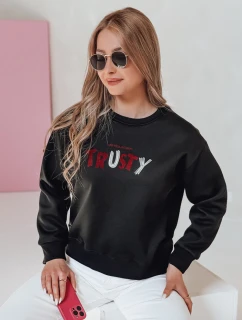 Dámska nadrozmerná mikina s výšivkou SOFTRUS čierna FashionStreet BY1408