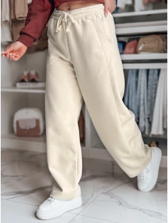 Dámské tepláky s širokými nohavicemi PREMIUM béžové Dstreet model 21988141 - FashionStreet
