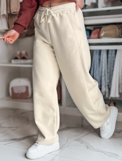 Dámské tepláky s širokými nohavicemi PREMIUM béžové model 21988141 - Dstreet