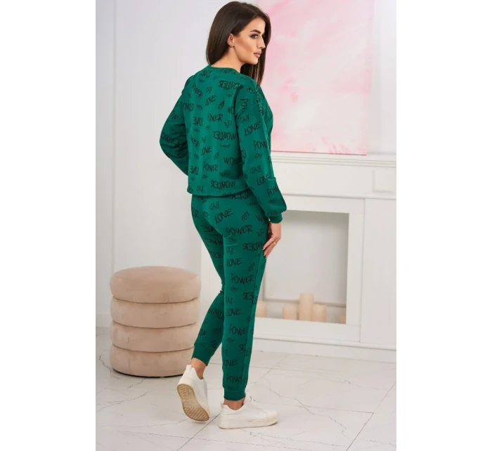 Súprava s nápismi zelenej farby