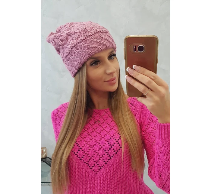 Dámska čiapka Dagmara K332 tmavo ružová