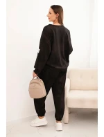 Dámska súprava z viskózy oversize s pracím efektom čierna Dámska súprava z viskózy oversize s pracím efektom čierna