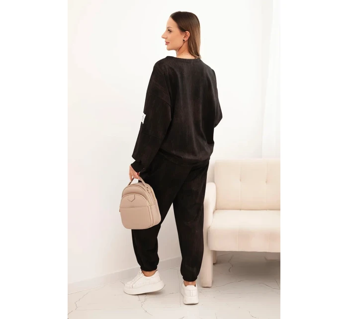 Dámska súprava z viskózy oversize s pracím efektom čierna Dámska súprava z viskózy oversize s pracím efektom čierna