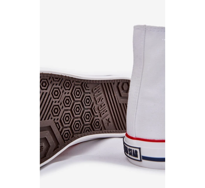 Materiałowe Trampki Męskie Big Star NN174305 HI-POLY SYSTEM Białe