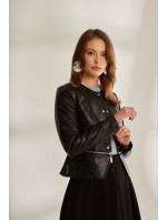 Monnari Bundy Elegantná bunda z umelej kože čierna