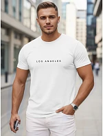 Pánske bavlnené tričko s nápisom Los Angeles white FashionStreet NX5099R