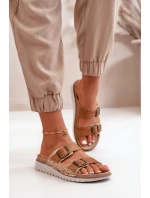 Dámské Pohodlné Sandały S Přezkami Hnědé model 21667972 - Inblu