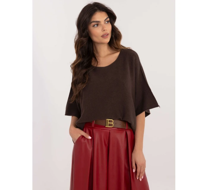 Sweter IT SW model 21877691 ciemny brązowy - FPrice