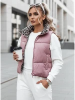 Dámská přechodná krátká prošívaná růžová vesta Dstreet model 21994785 - FashionStreet