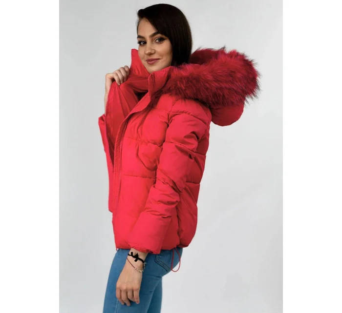 ZIMOWA KRÓTKA PIKOWANA KURTKA DAMSKA CZERWONA model 21242154 - Libland