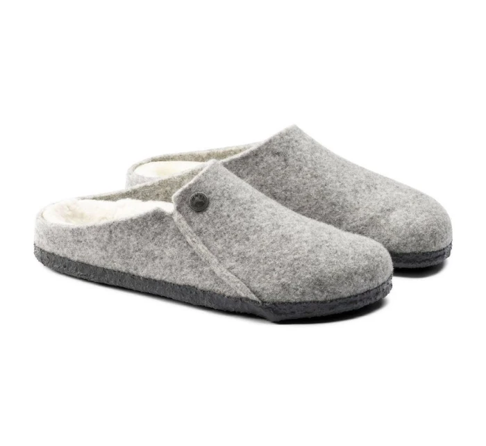 Birkenstock Zermatt Light Grey Wool Felt Insulated Slippers Regular Wide (1015092)
