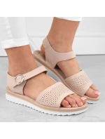 Sergio Leone W SK53N béžové lodičky na platforme a podpätku