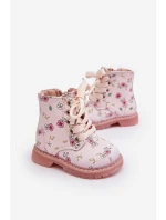 Ocieplane Botki Dziecięce Na Suwak Różowe Dolida Ocieplane Botki Dziecięce Na Suwak Różowe Dolida
