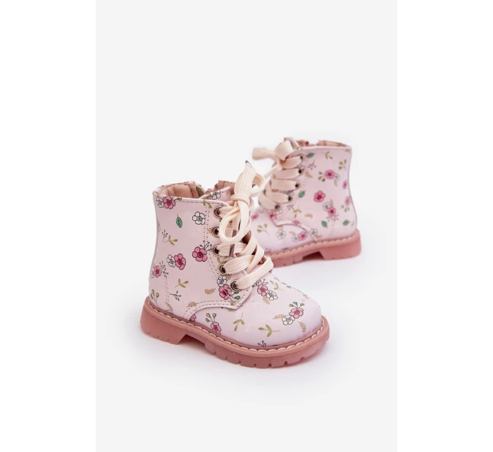 Ocieplane Botki Dziecięce Na Suwak Różowe Dolida Ocieplane Botki Dziecięce Na Suwak Różowe Dolida