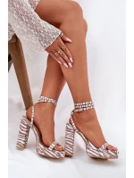Dámské Sandály Na Podpatku S Páskem Zebra model 21696065 - Boto