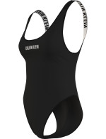 Dámske jednodielne plavky Scoop Neck Swimsuit Intense Power KW0KW01599BEH čierna - Calvin Klein