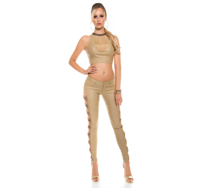 Sexy KouCla leather look trousers with side loops