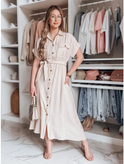 SUNNI LOVE béžové ľanové maxi šaty FashionStreet EY2607