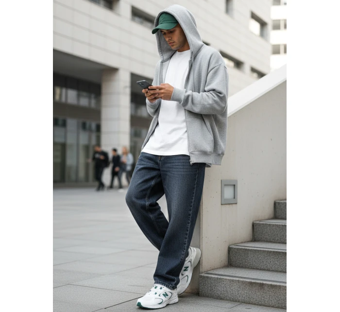 Pánske baggy džínsy navy blue FashionStreet UX4480