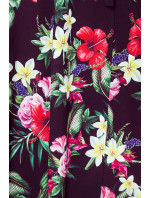 Dámské maxi šaty s výstřihem a se vzorem květů model 7754122 - numoco