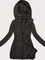 Dámska prechodná bunda s kapucňou army (2M-017)