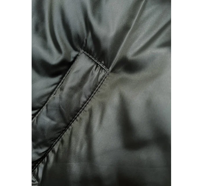 Krátka zimná bunda z peria v army farbe (B8193-11) Krátka zimná bunda z peria v army farbe (B8193-11)