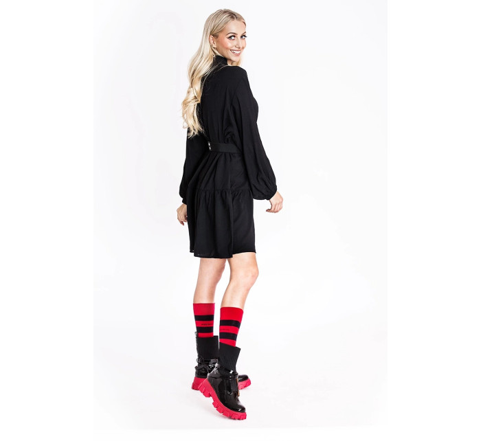 Čierne dámske šaty s netopierími rukávmi Ann Gissy (XY202118)