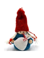 DEKORATÍVNA BÁBIKA S TAŠKOU MODRÉ DIEVČA 7,5 CM