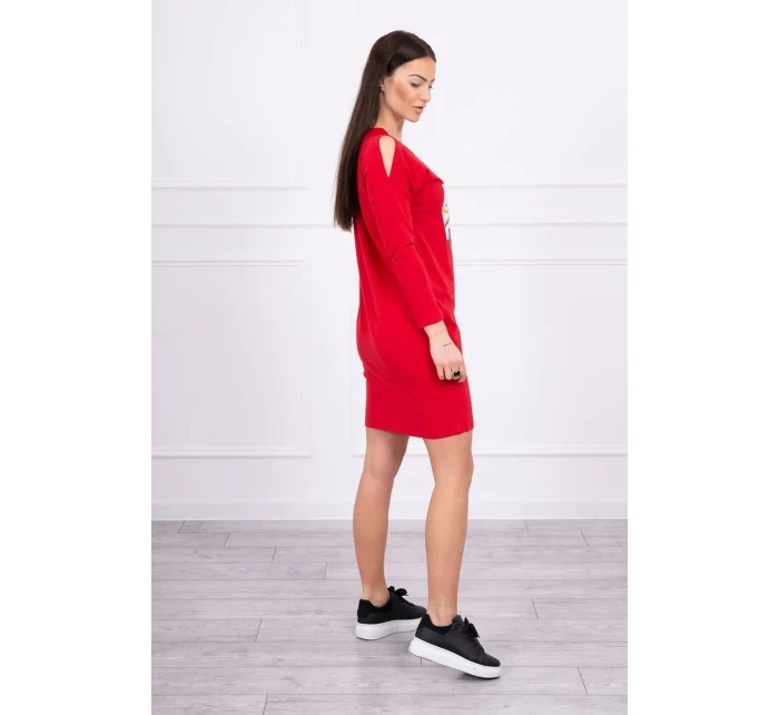 Šaty s milostnou potlačou červené