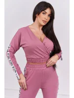 Sada s ozdobnými stuhami tmavo ružová