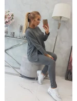 Souprava s oversize halenkou v grafitové barvě