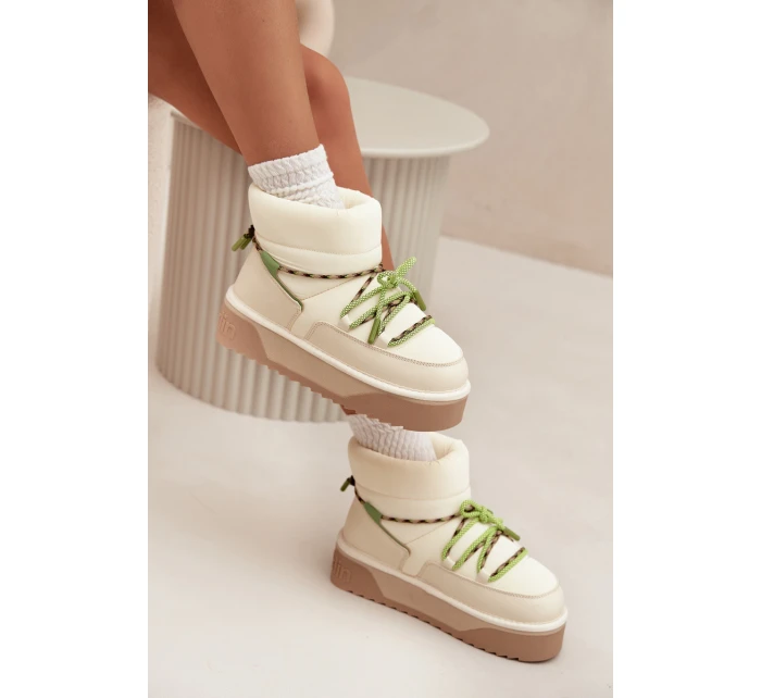 Śniegowce Na Platformie D.Franklin DFSH371015 Jasnobeżowe