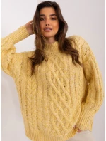 Sweter AT SW jasny żółty model 19011781 - FPrice Sweter AT SW jasny żółty model 19011781 - FPrice