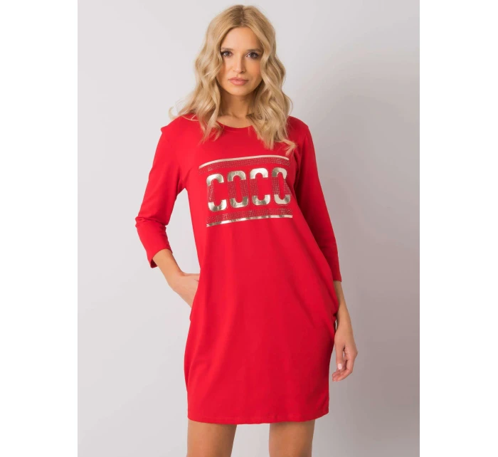 Šaty RV SK model 16968789 červená - FPrice Šaty RV SK model 16968789 červená - FPrice