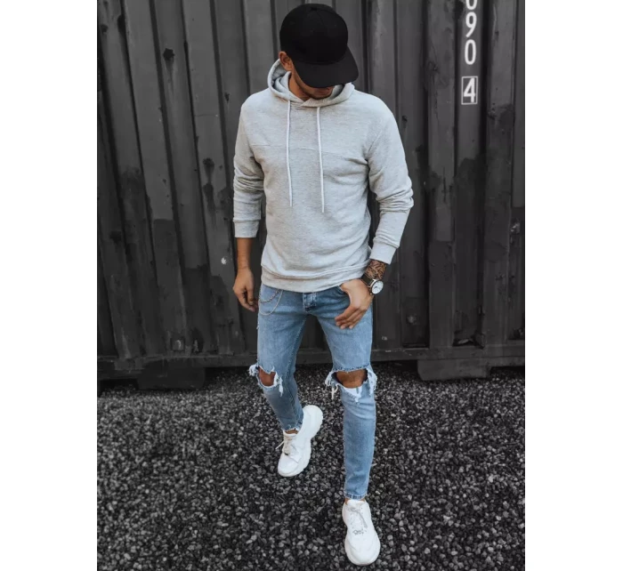 Pánska sivá mikina FashionStreet BX5471