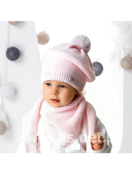 Dívčí komplet model 18893950 Čepice a šátek - AJS Dívčí komplet model 18893950 Čepice a šátek - AJS