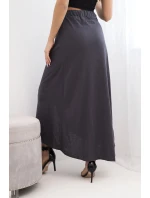 Dámska bavlnená maxi sukňa so zaväzovaním graphite