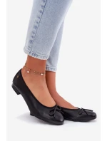 Skórzane Baleriny Damskie Maciejka P6800-01 Czarne
