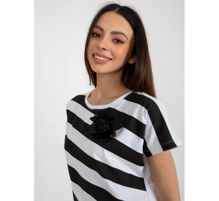 Bluzka RV BZ model 18547375 biało czarny - FPrice Bluzka RV BZ model 18547375 biało czarny - FPrice