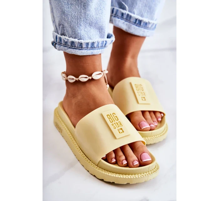 Dámské pantofle Big Star - žluté