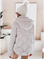Dámska zimná bunda LOVEWARM krátka prešívaná s kapucňou biela FashionStreet TY5042 Dámska zimná bunda LOVEWARM krátka prešívaná s kapucňou biela FashionStreet TY5042