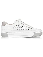 Rieker W RKR642 biele kožené ažurové topánky