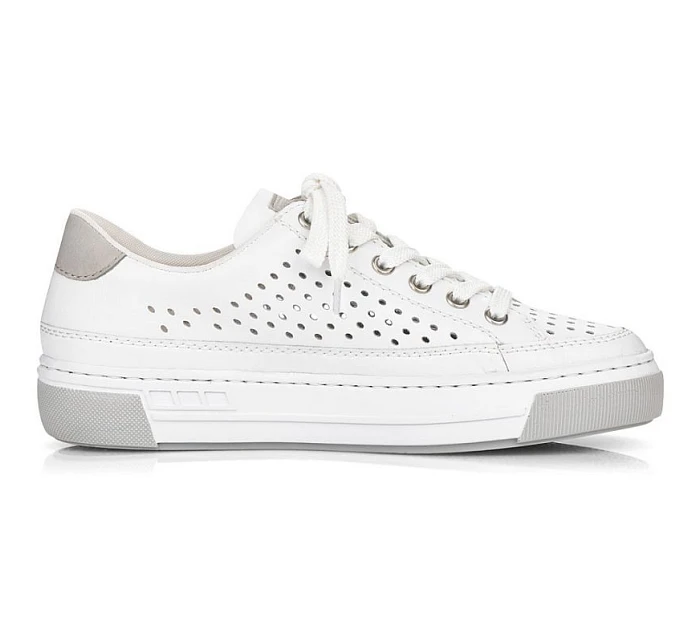 Rieker W RKR642 biele kožené ažurové topánky