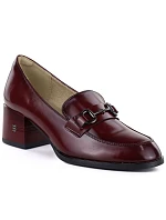 Dámské kožené polobotky na podpatku model 22097239 - VINCEZA